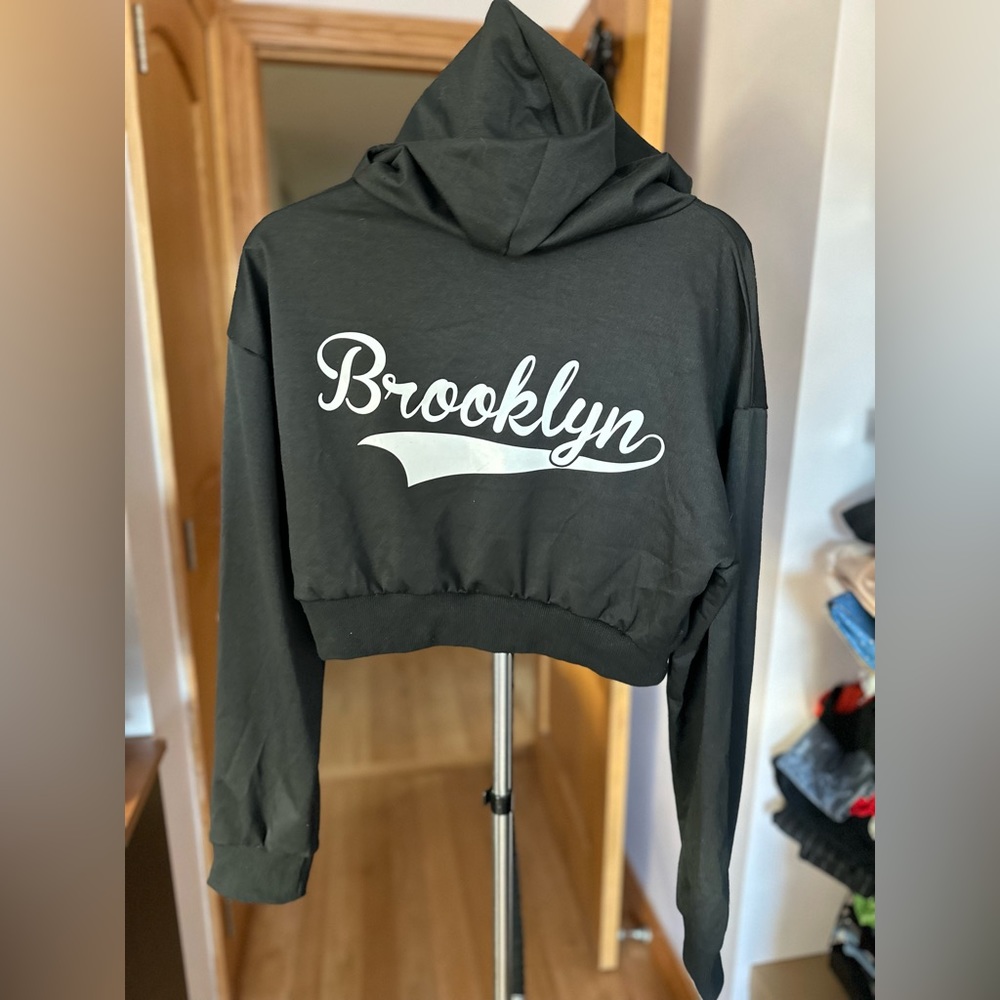 Black crop hoodie, Size Small, like new, worn once for dance recital